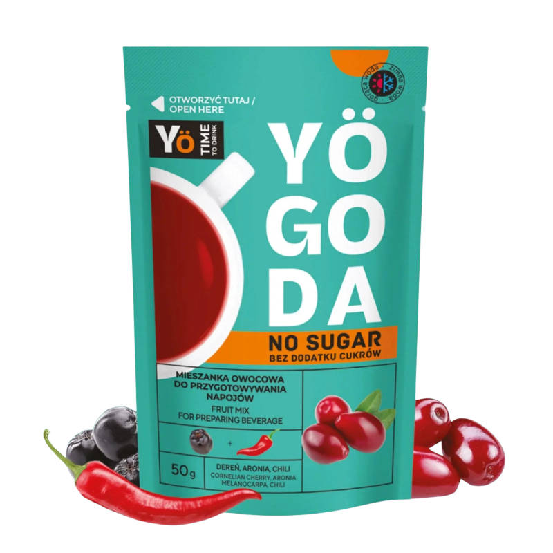 Herbata owocowa Yogoda Deren bez cukru, aronia, papryka, chili, koncentrat, mieszanka, napój