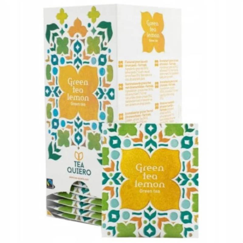Herbata ekspresowa Tea Quiero Zielona z Cytryną Green Tea Lemon - certyfikat Fair Trade