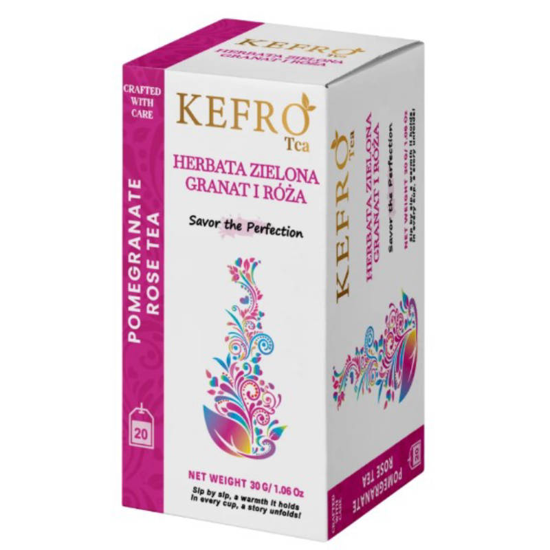 Luksusowa Herbata KEFRO Pomegranate Rose Tea - Herbata Zielona, Granat, Róża