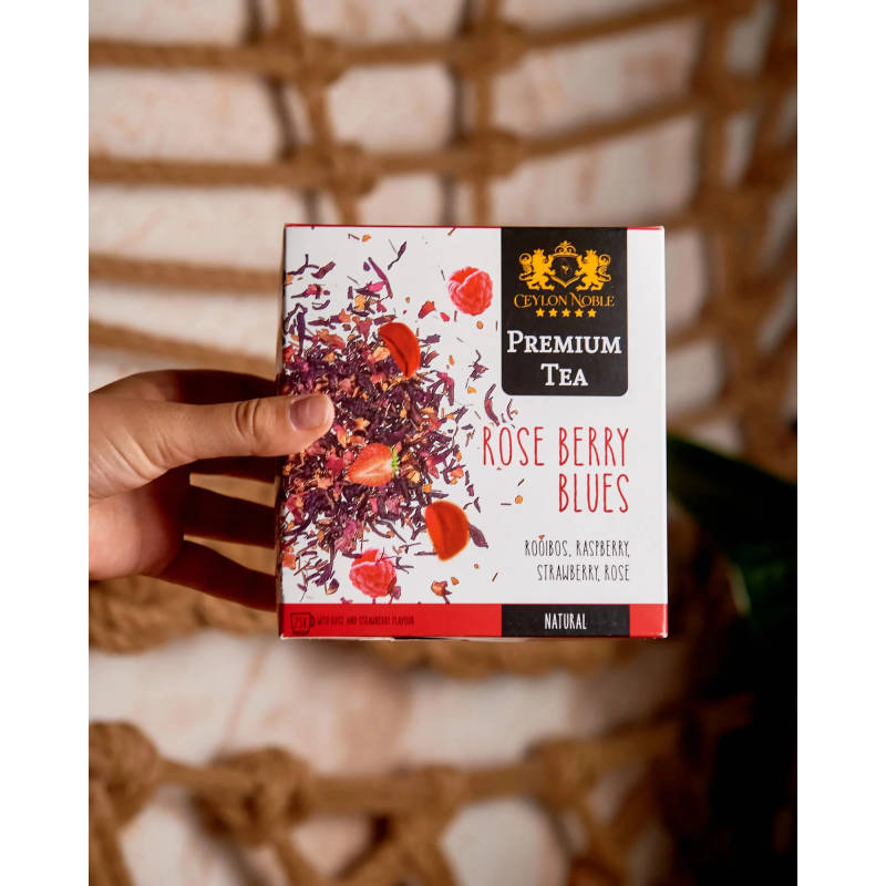 Herbata liściasta w saszetkach Premium Tea Rose Berry Blues Rooibos Malina Truskawka 25 szt.