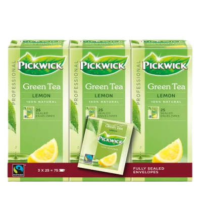 Herbata ekspresowa Pickwick Green Tea Lemon (zielna z cytryną) 75 szt.