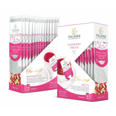 Palmira Raspberry Dream - luksusowa owocowa herbata liściasta w saszetkach do filiżanki