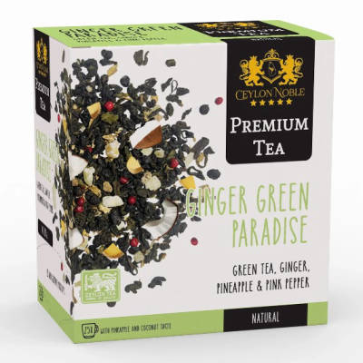 Herbata liściasta w saszetkach Premium Tea Zielona Ginger Green Paradise 25 szt.