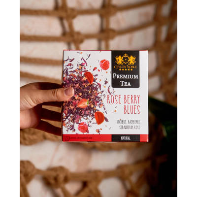 Herbata liściasta w saszetkach Premium Tea Rose Berry Blues Rooibos Malina Truskawka 25 szt.