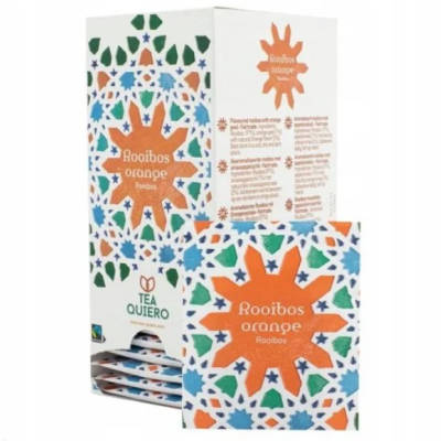 Herbata PREMIUM Tea Quiero Czerwonokrzew Nuta pomarańczy Rooibos Orange - certyfikat Fair Trade